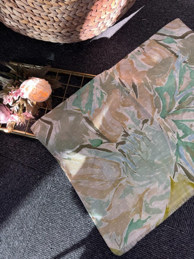 Dalgaların Dansı Naturel Pamuk Şal-443444-Limon