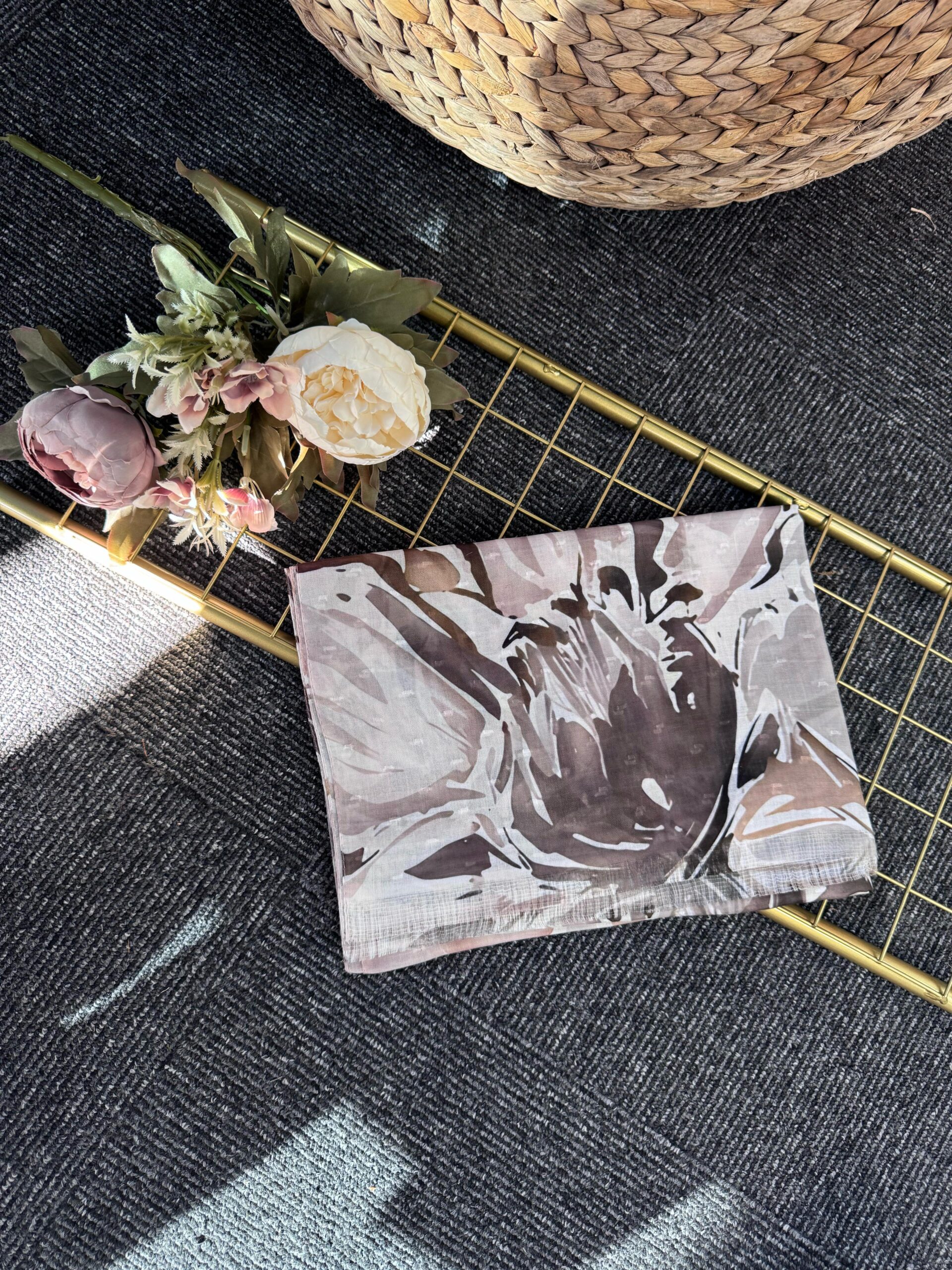 Dalgaların Dansı Naturel Pamuk Şal-443444-Bej