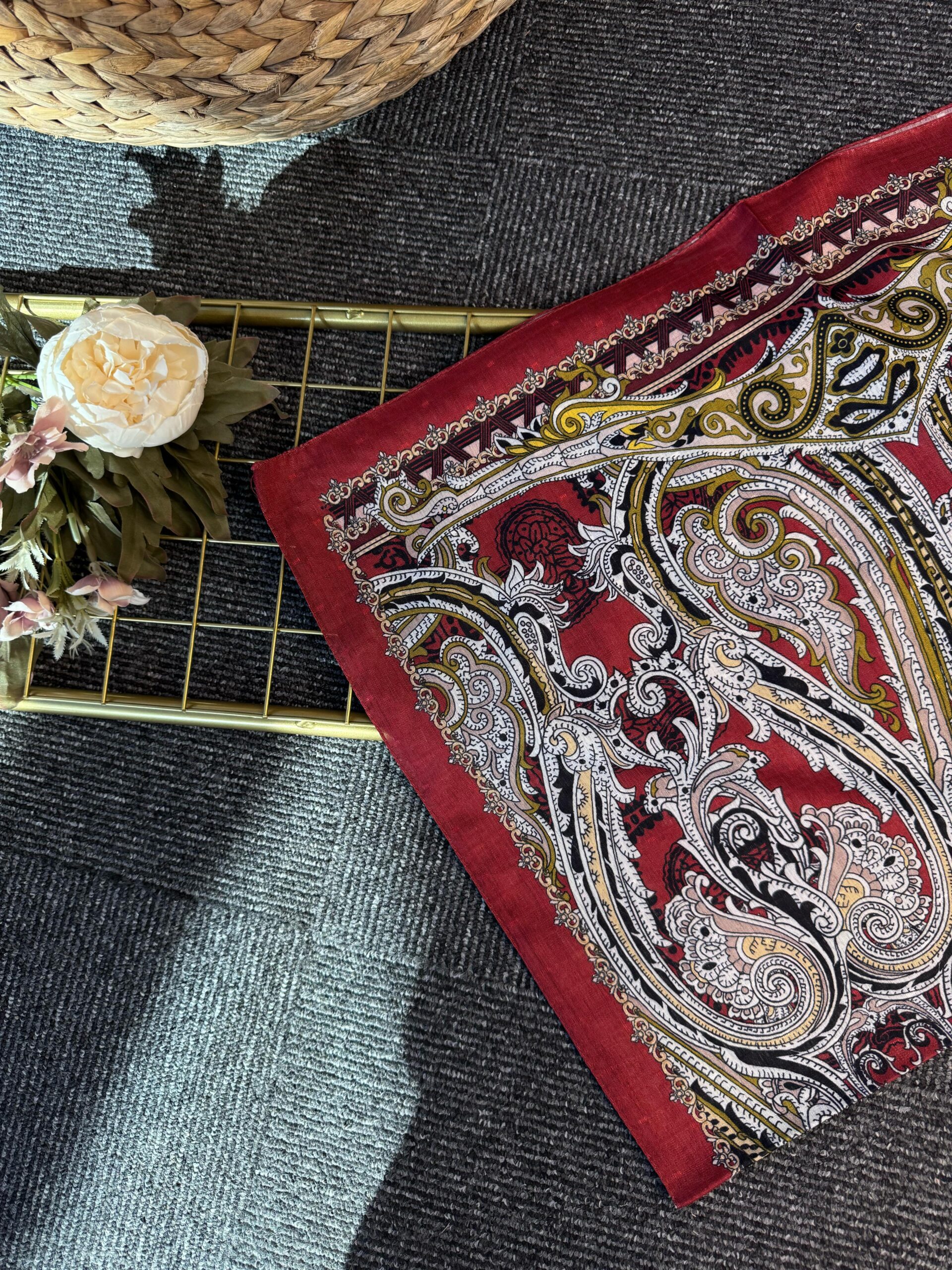 Saray Yolu Naturel Pamuk-678345-Kırmızı