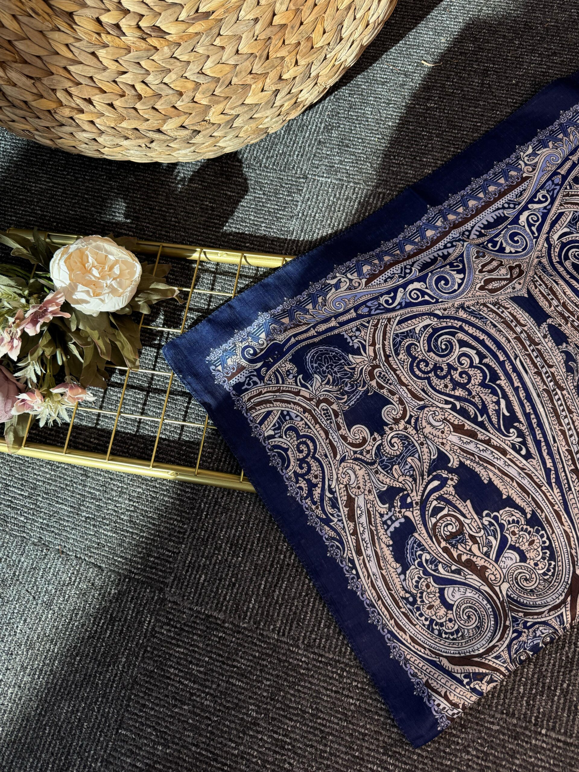 Saray Yolu Naturel Pamuk-678345-Lacivert