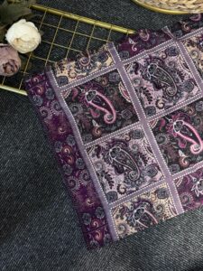 Zemheri Motif Pamuk  Şal-665544-Eflatun