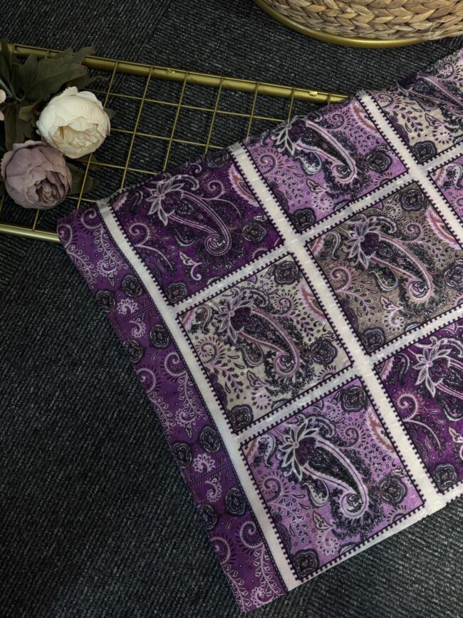 Zemheri Motif Pamuk  Şal-665544-Leylak