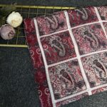 Zemheri Motif Pamuk  Şal-665544-Kırmızı