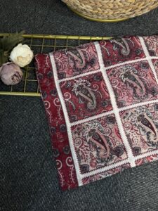 Zemheri Motif Pamuk  Şal-665544-Kırmızı