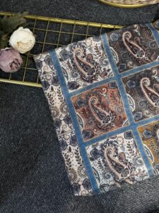 Zemheri Motif Pamuk  Şal-665544-Turkuaz