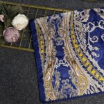 Zamansız Motif Vual İpek Şal-487934-Lacivert