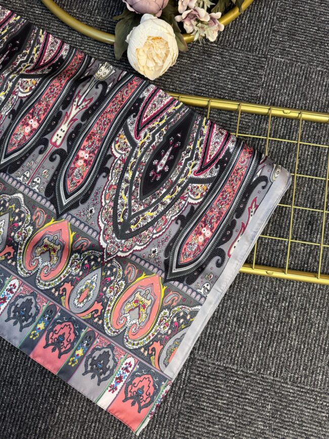 Anka Desen Vual İpek Şal-768568-Gümüş