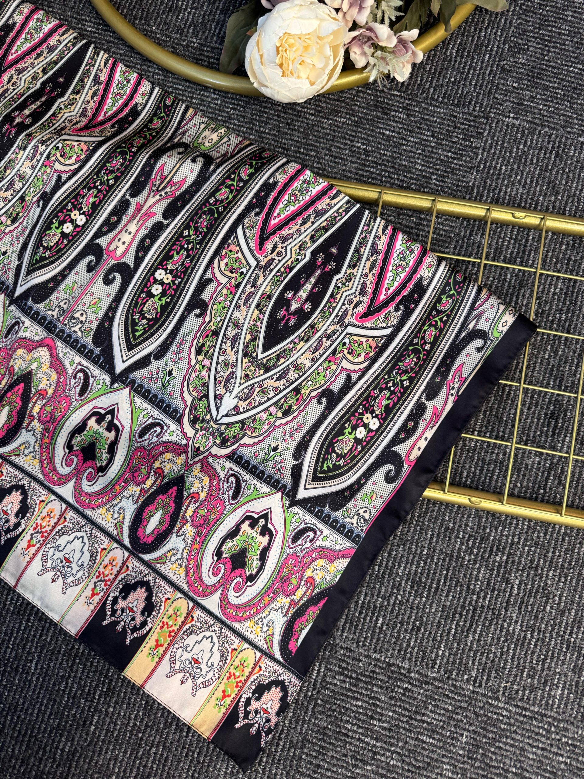 Anka Desen Vual İpek Şal-768568- Şeker Pembesi