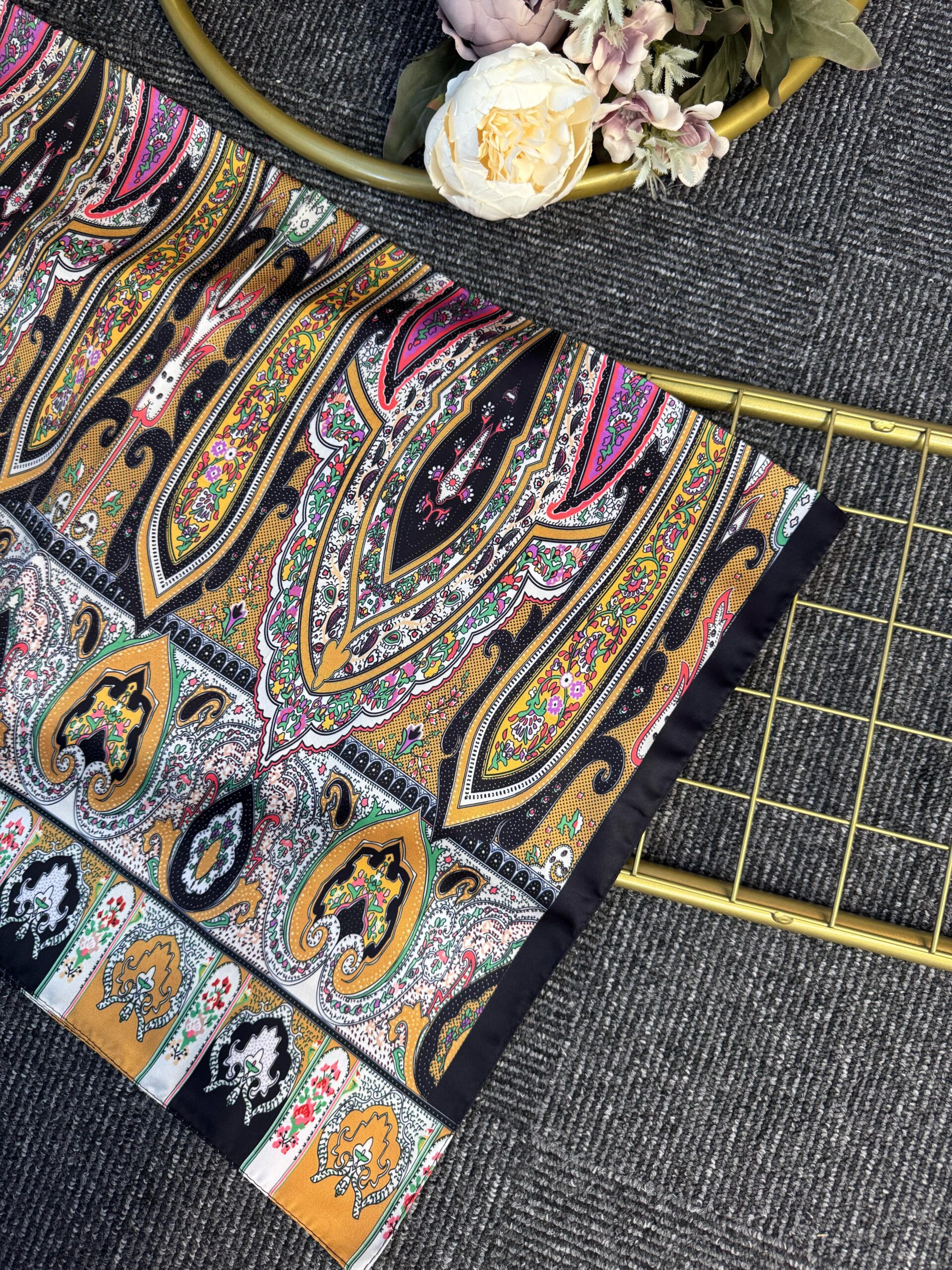 Anka Desen Vual İpek Şal-768568- Camel