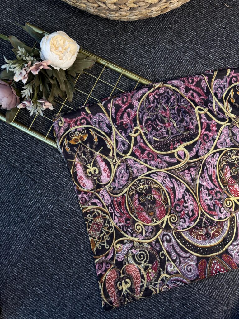 Saray Bahçesi Naturel İpek Şal-658945-Mor