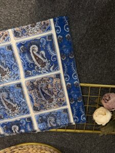 Zemheri Motif Pamuk  Şal-665544-Gök Mavi