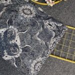 Miras Paisley  Doğal Pamuk Şal-Buz Mavi