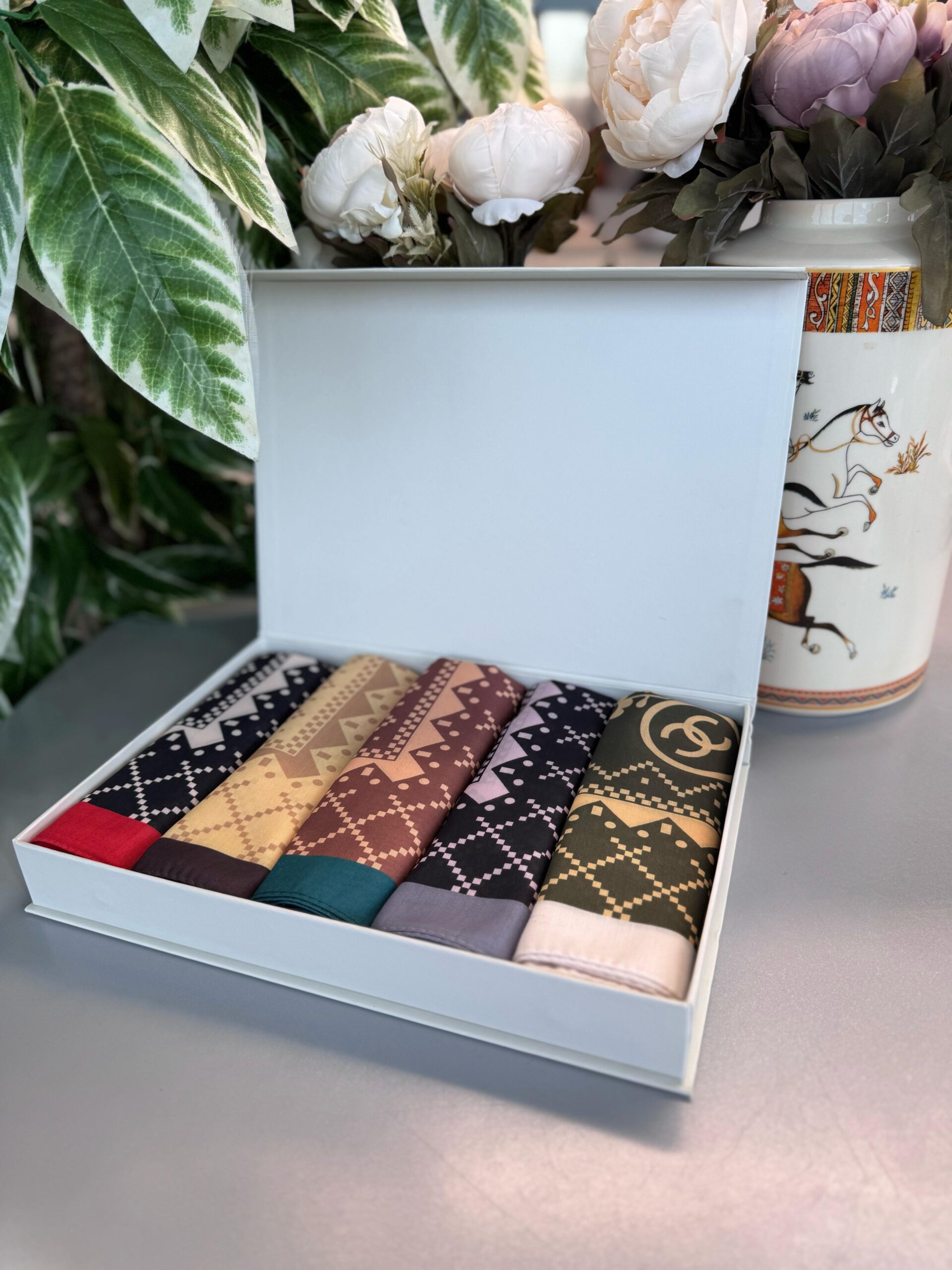 Chanel 5'li Pamuk Şal Seti