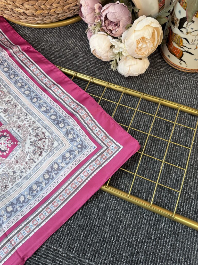 Lavinya  Vual İpek Şal -4031152-Vİşne