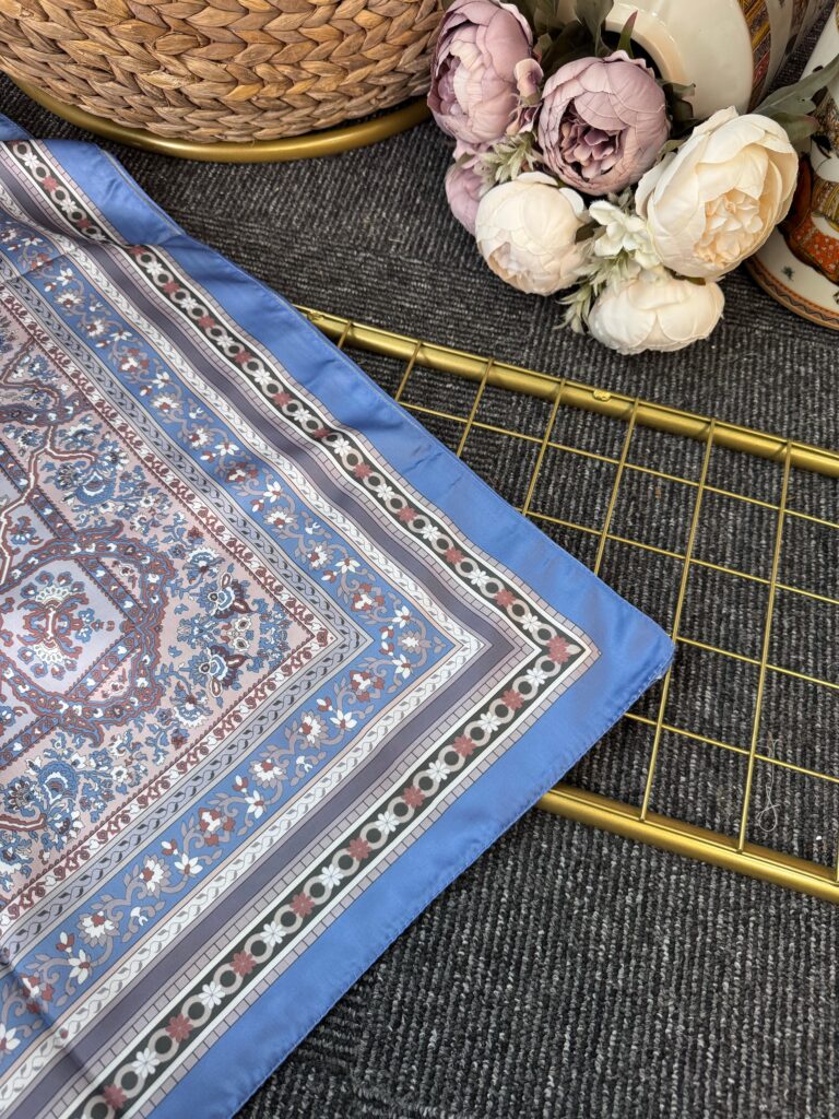 Lavinya  Vual İpek Şal -4031152-Bebe  Mavisi