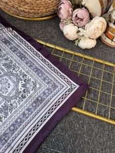 Lavinya  Vual İpek Şal -4031152-Derin   Mor