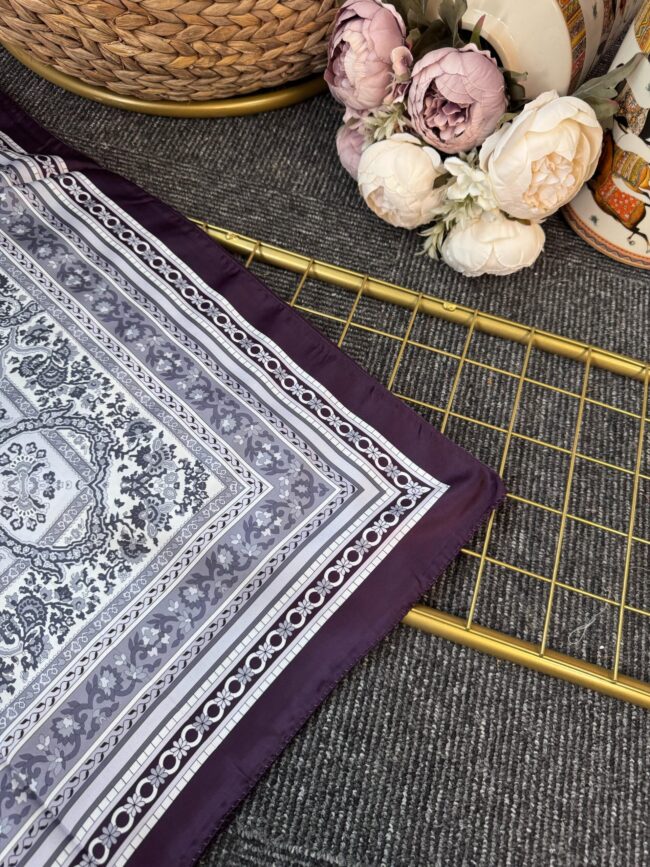 Lavinya  Vual İpek Şal -4031152-Derin   Mor