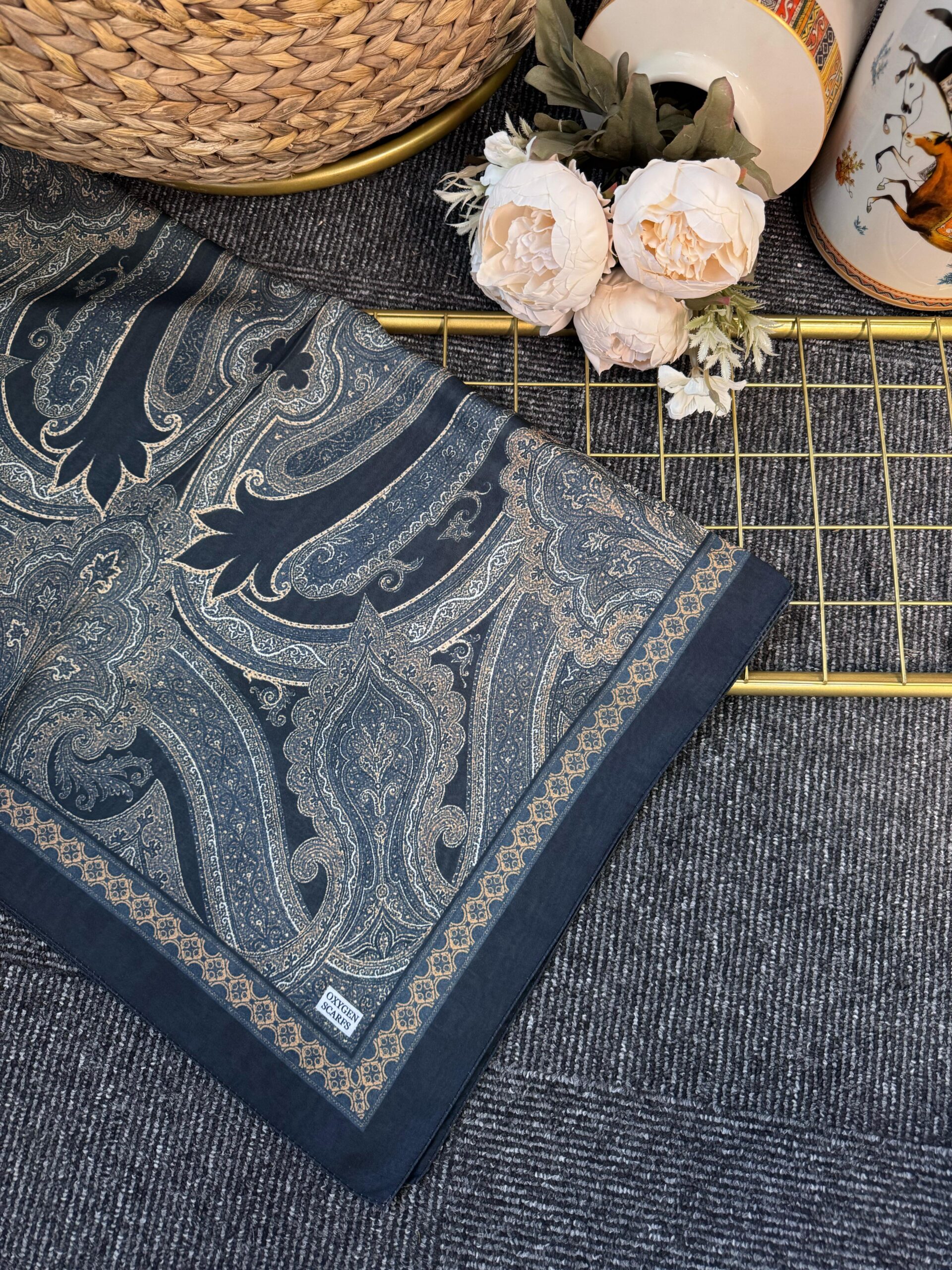 Etro Pamuk İpek Şal -987654-Haki Gold