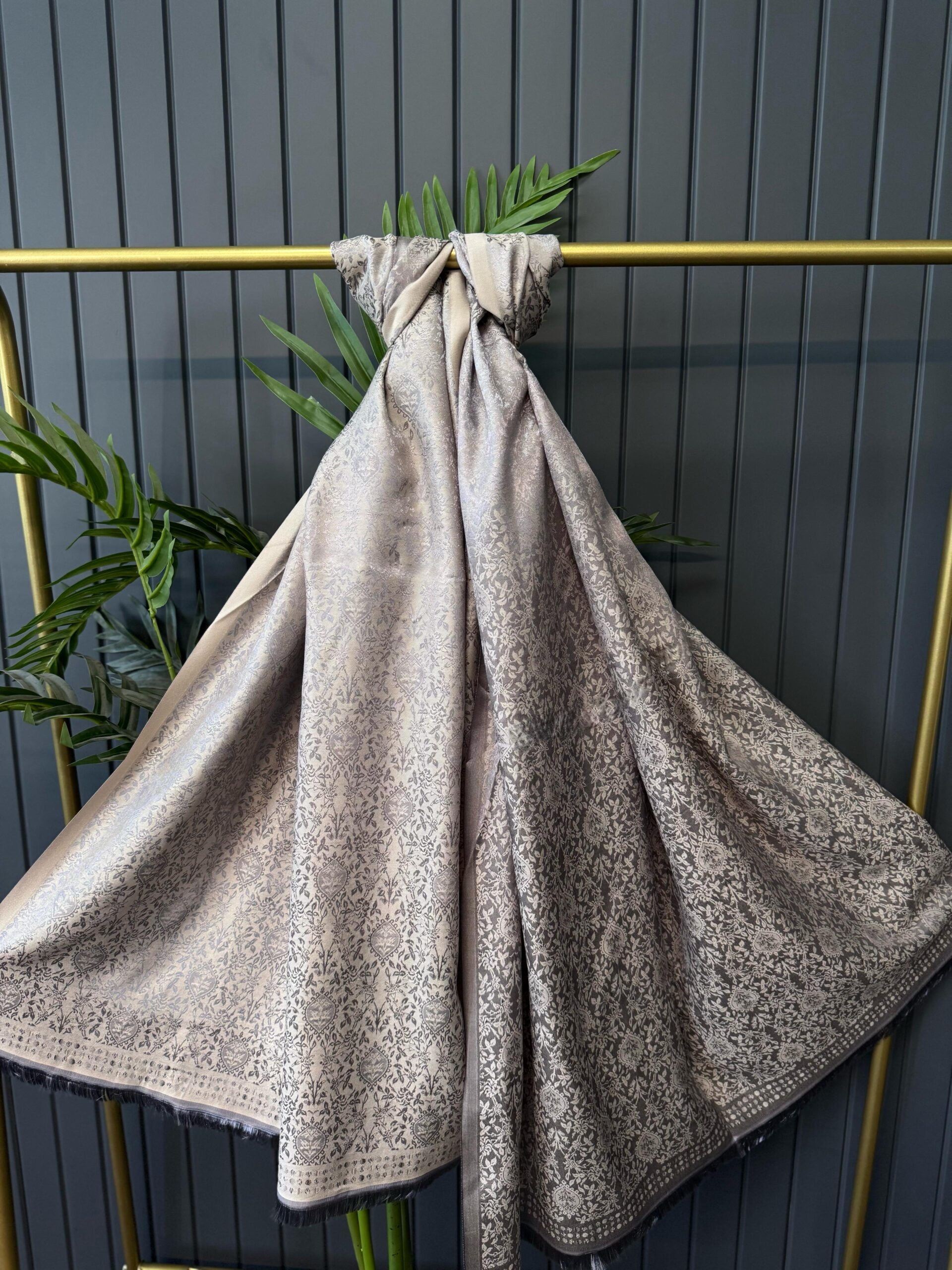 Mihri Etnik Desen Kaşmir Şal -321456-Vizon