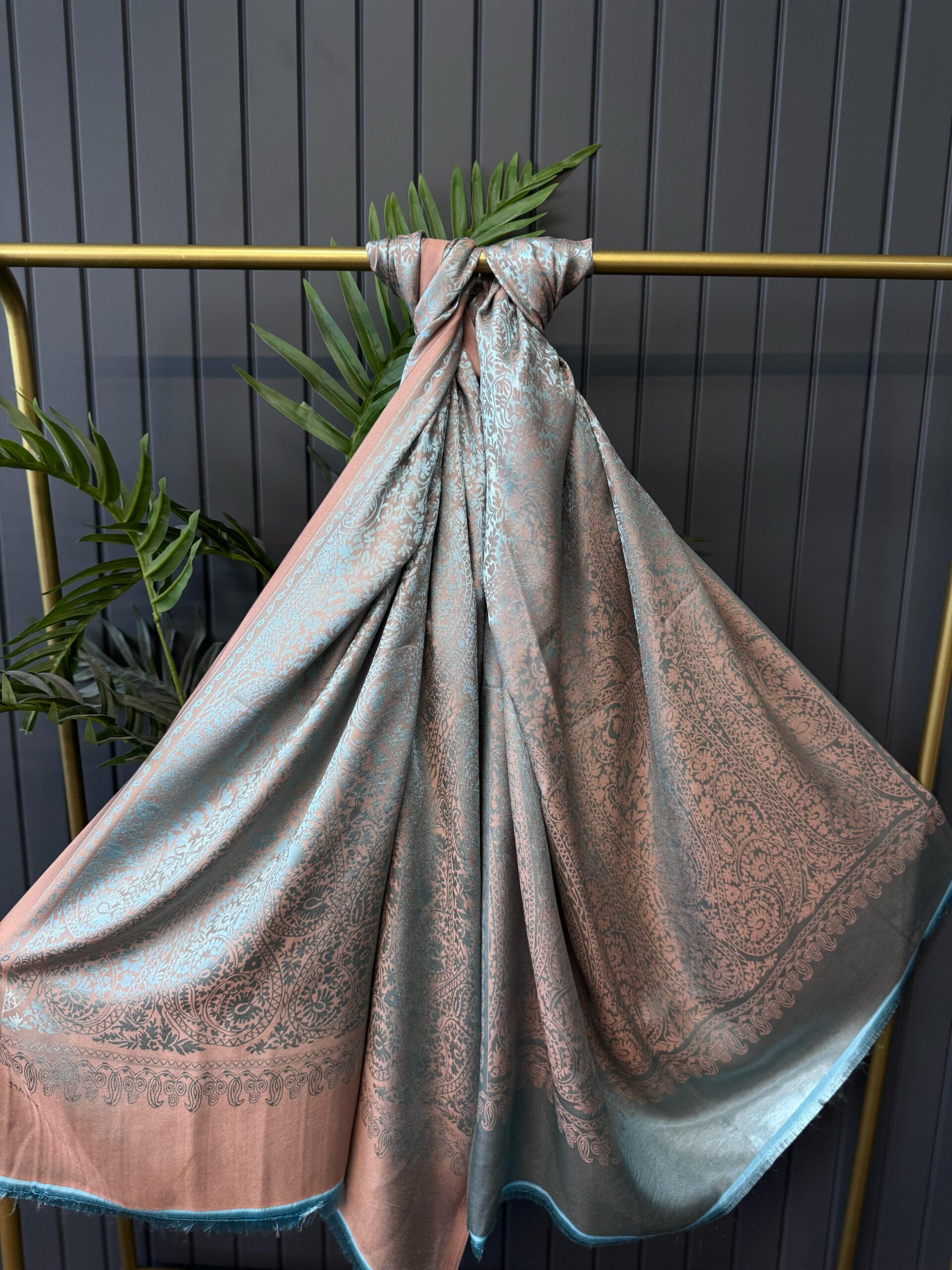 Alin  Etnik Desen Kaşmir Şal -321457-Mint