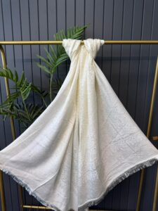 Alin  Etnik Desen Kaşmir Şal -321457-Ekru