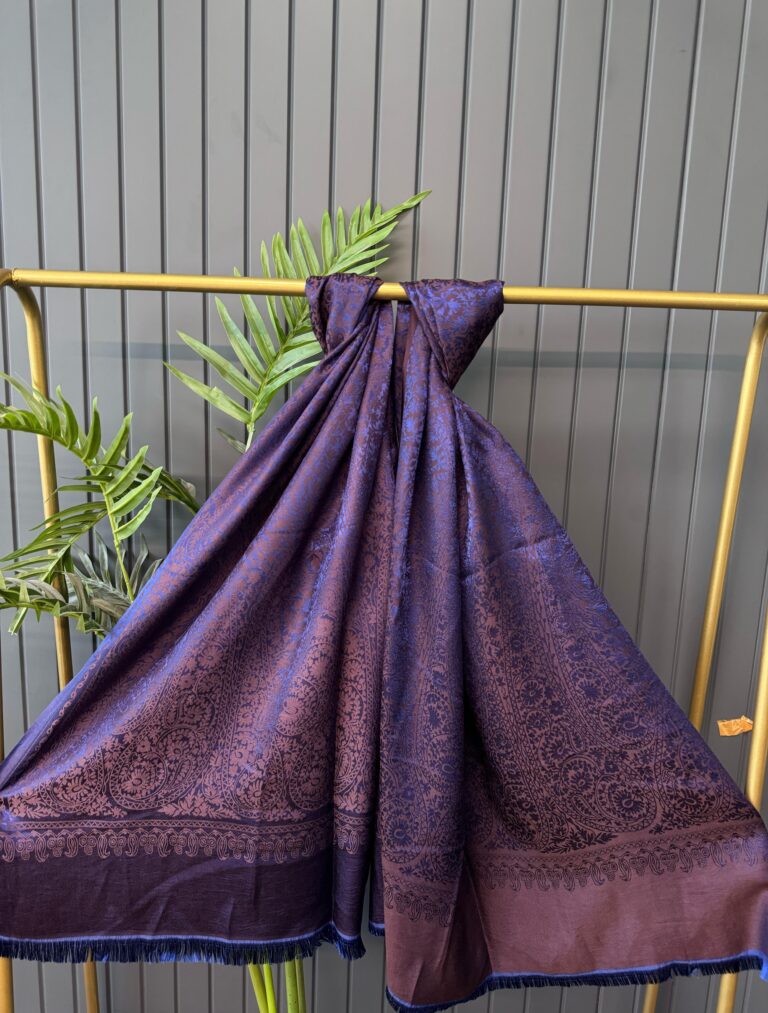 Alin  Etnik Desen Kaşmir Şal -321457-Saks