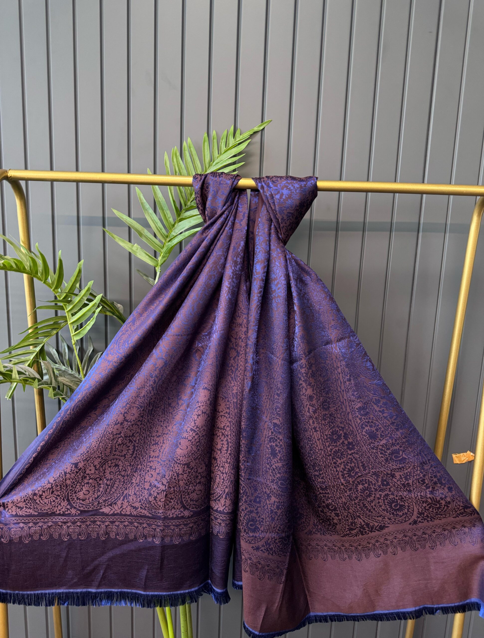 Alin  Etnik Desen Kaşmir Şal -321457-Saks