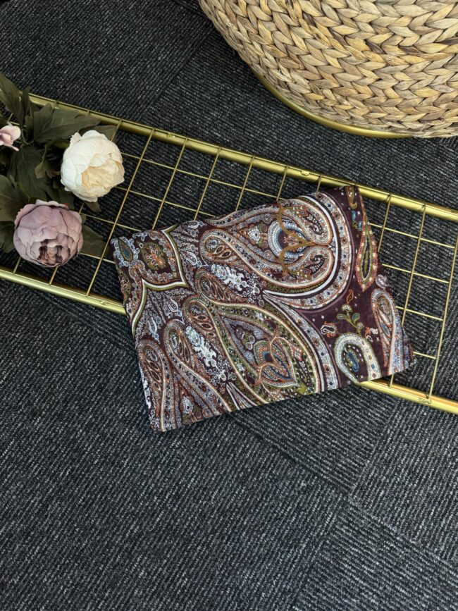 Sarmaşık  Pamuk  Şal-565106-Kahverengi