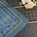 Vintage  Desen Naturel ipek Şal-010203-Mint