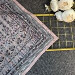 Vintage  Desen Naturel ipek Şal-010203-Pudra