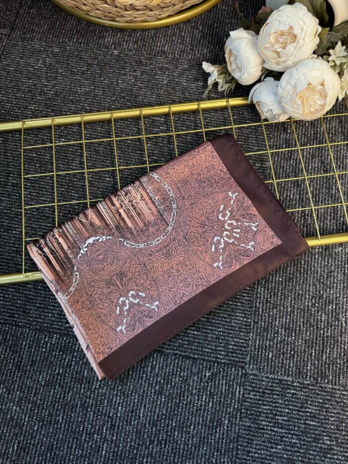 Diamond Desen Vual İpek Şal-030405-Karamel