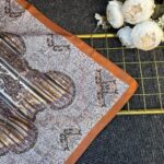 Diamond  Desen Vual İpek Şal-030405-Tarçın