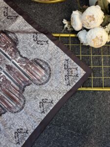 Diamond  Desen Vual İpek Şal-030405-Acıkahve