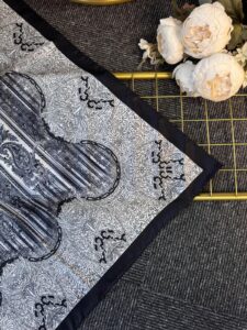 Diamond  Desen Vual İpek Şal-030405-Siyah