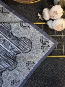 Diamond  Desen Vual İpek Şal-030405-Gümüş