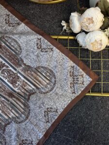 Diamond  Desen Vual İpek Şal-030405-Toprak