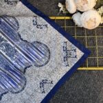 Diamond  Desen Vual İpek Şal-030405-Lacivert