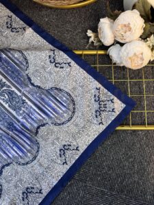 Diamond  Desen Vual İpek Şal-030405-Lacivert