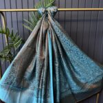 Alin  Etnik Desen Kaşmir Şal -321457-Turkuaz