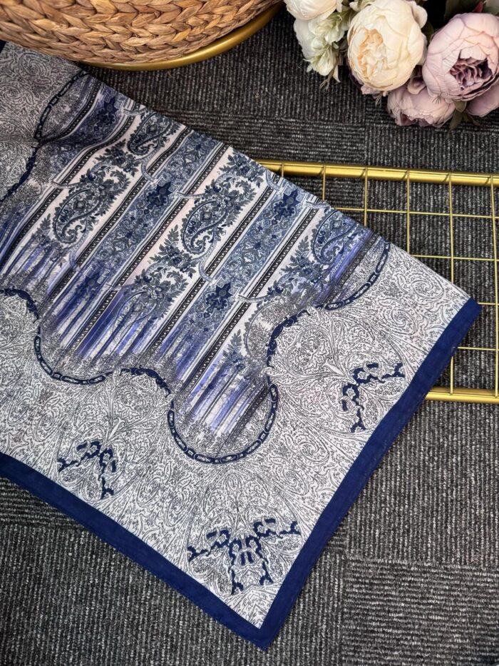 Solea  Desen Pamuk Soft Şal-040506-Lacivert