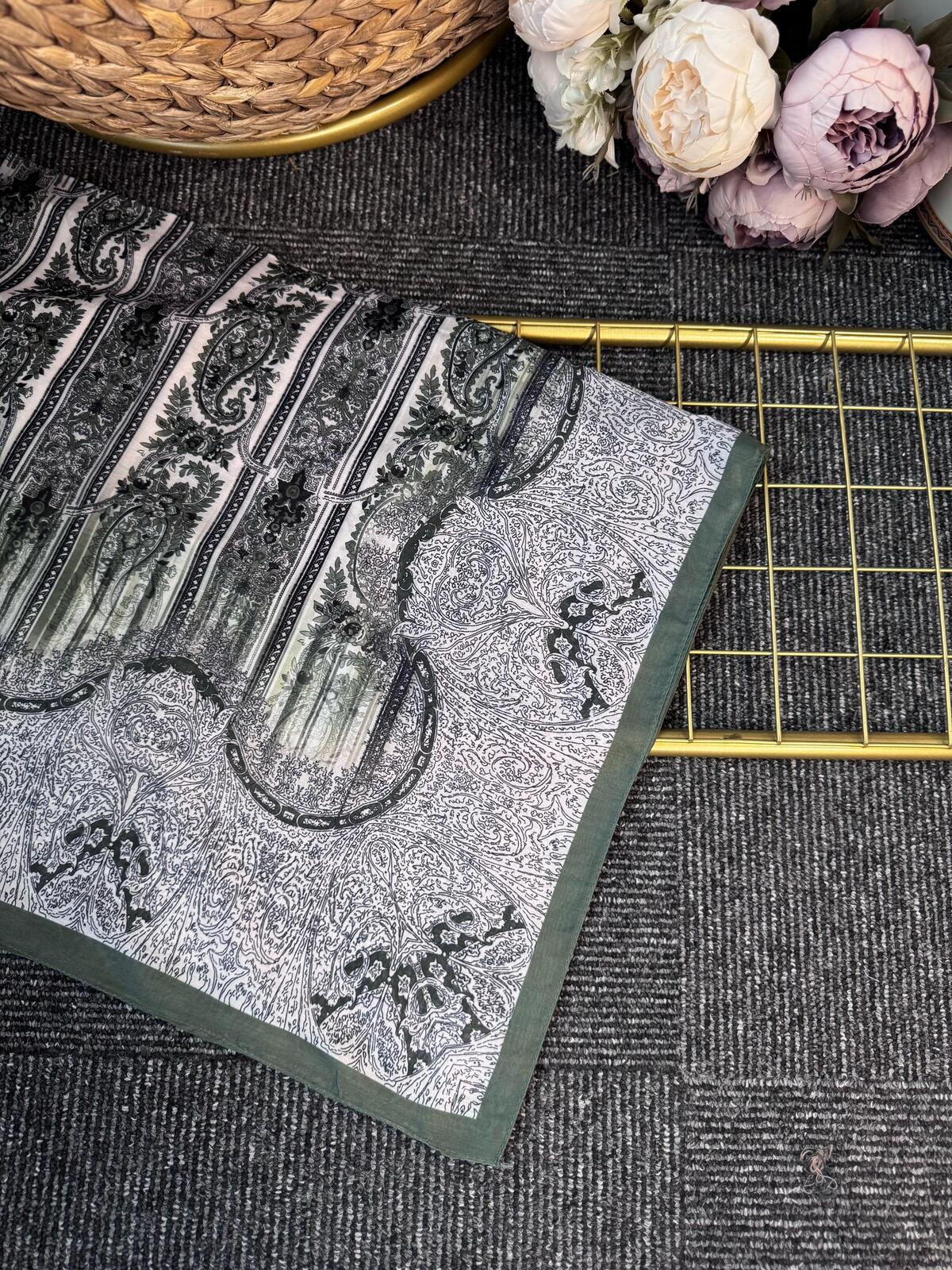 Solea  Desen Pamuk Soft Şal-040506-Açıkyeşil