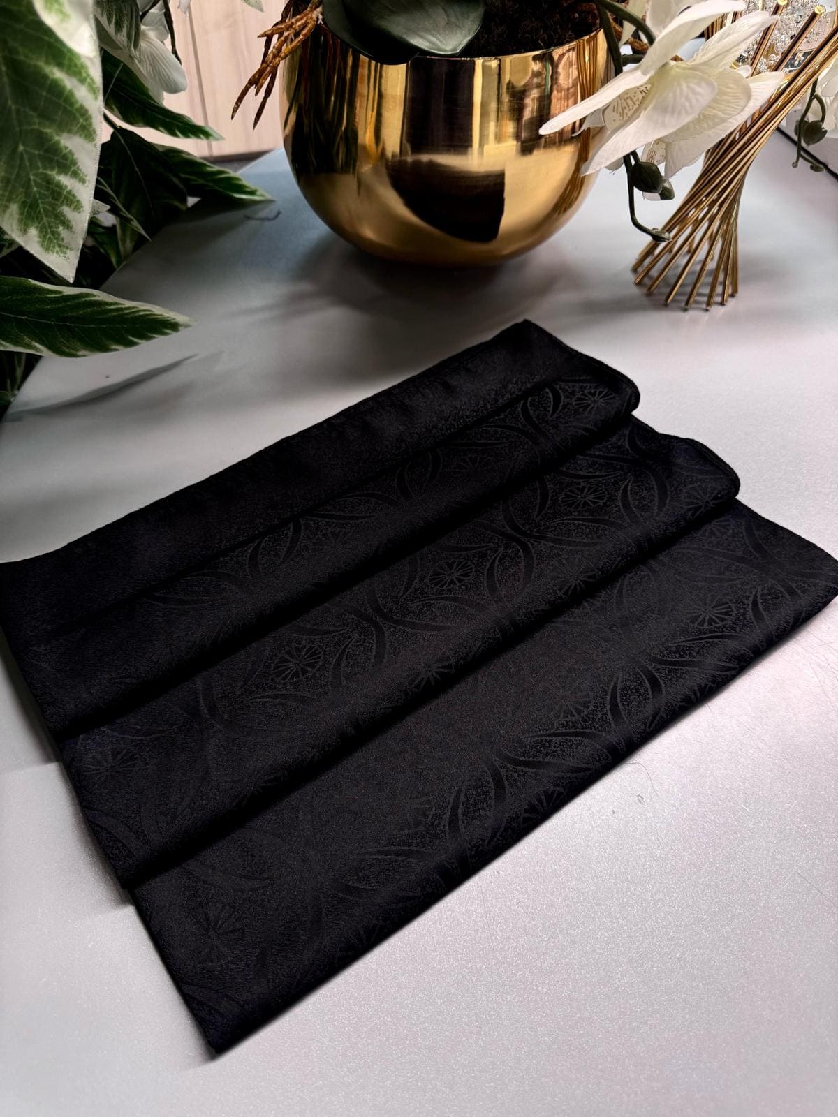 Yay Desen Pamuk İpeksi Jakar Şal -68219-Siyah