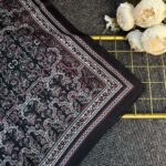 Vintage  Desen Naturel ipek Şal-010203-Kırmızı