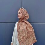 Harem Desen Pamuk İpek Şal-30000-Mistik Kahve