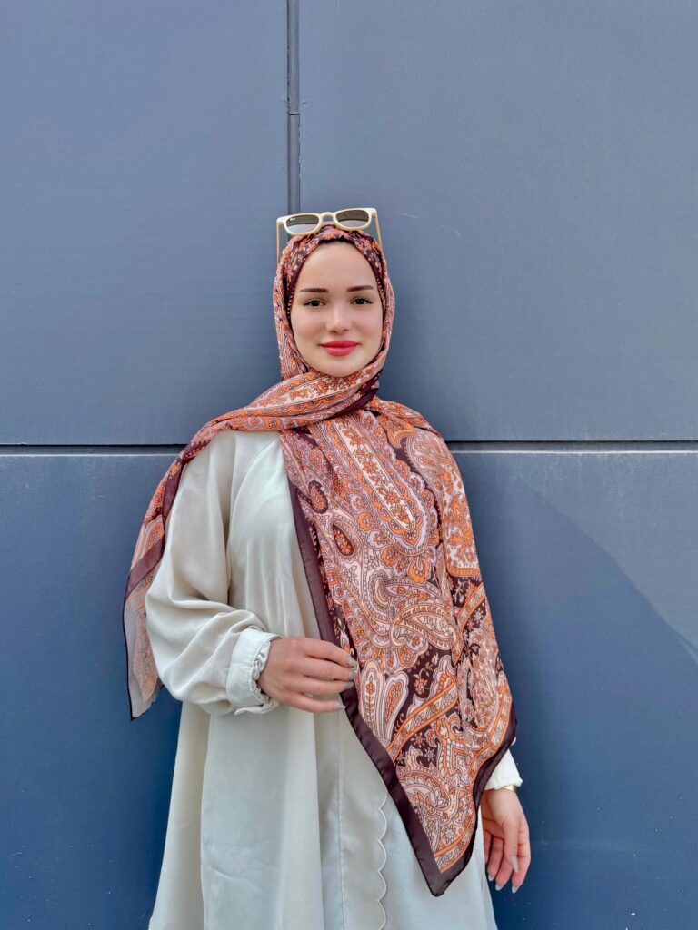 Harem Desen Pamuk İpek Şal-30000-Kahve Sahrası