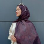 Harem  Desen Pamuk İpek Şal-30000-Şarabi İnci