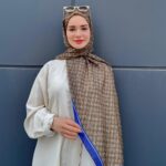 Yaldızlı Gucci Desen Pamuk Şal-110000-Saks