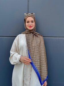 Yaldızlı Gucci Desen Pamuk Şal-110000-Saks