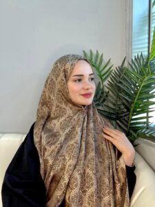 Hürrem Sultan Kendinden Dokulu Çift Taraflı Şal-2000-Işıltılı Toprak