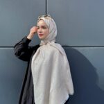 Sedef  Desen Kendinden Dokulu Çift Taraflı Şal-40000-Pudra